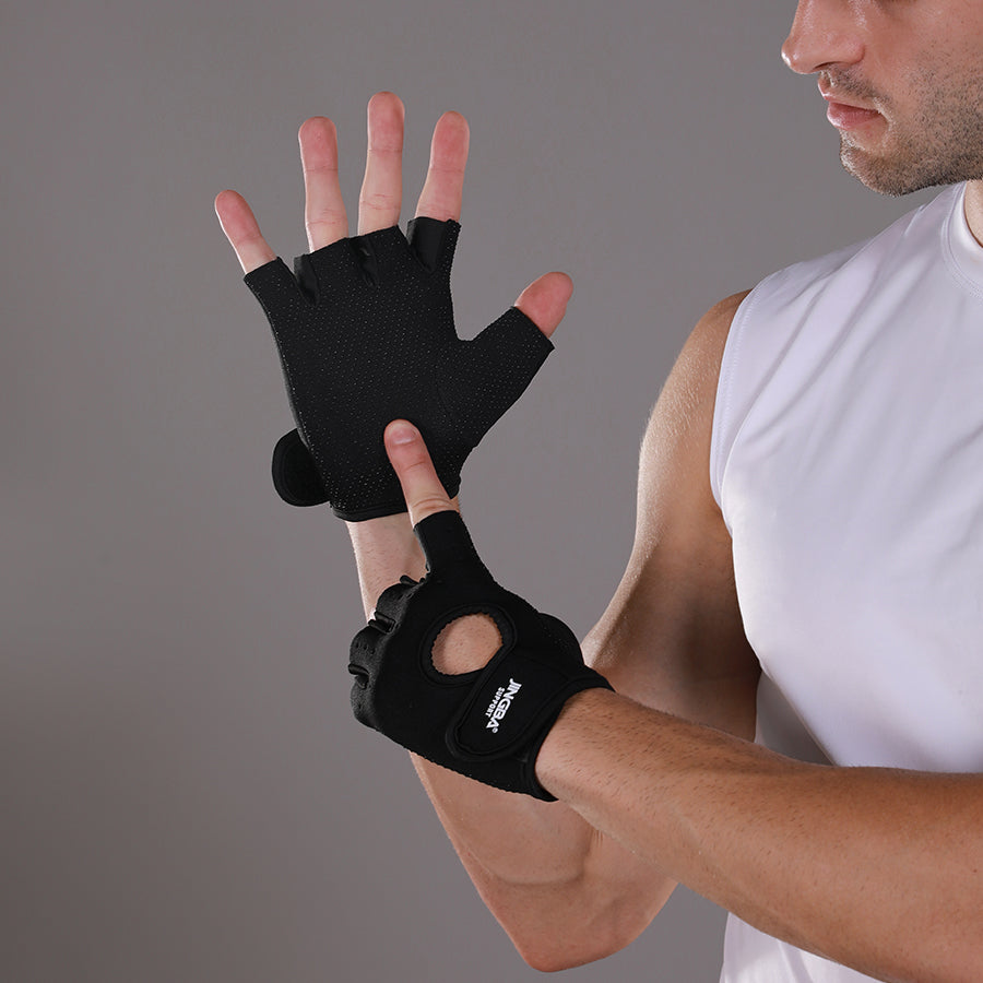 1 Pair Unisex Breathable Non-slip Sports Gloves for Werightlifting Cycling Badminton