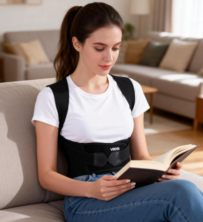 VBOSI Adjustable Back Support Belt with X-Strap Shoulder Design & Support Stays