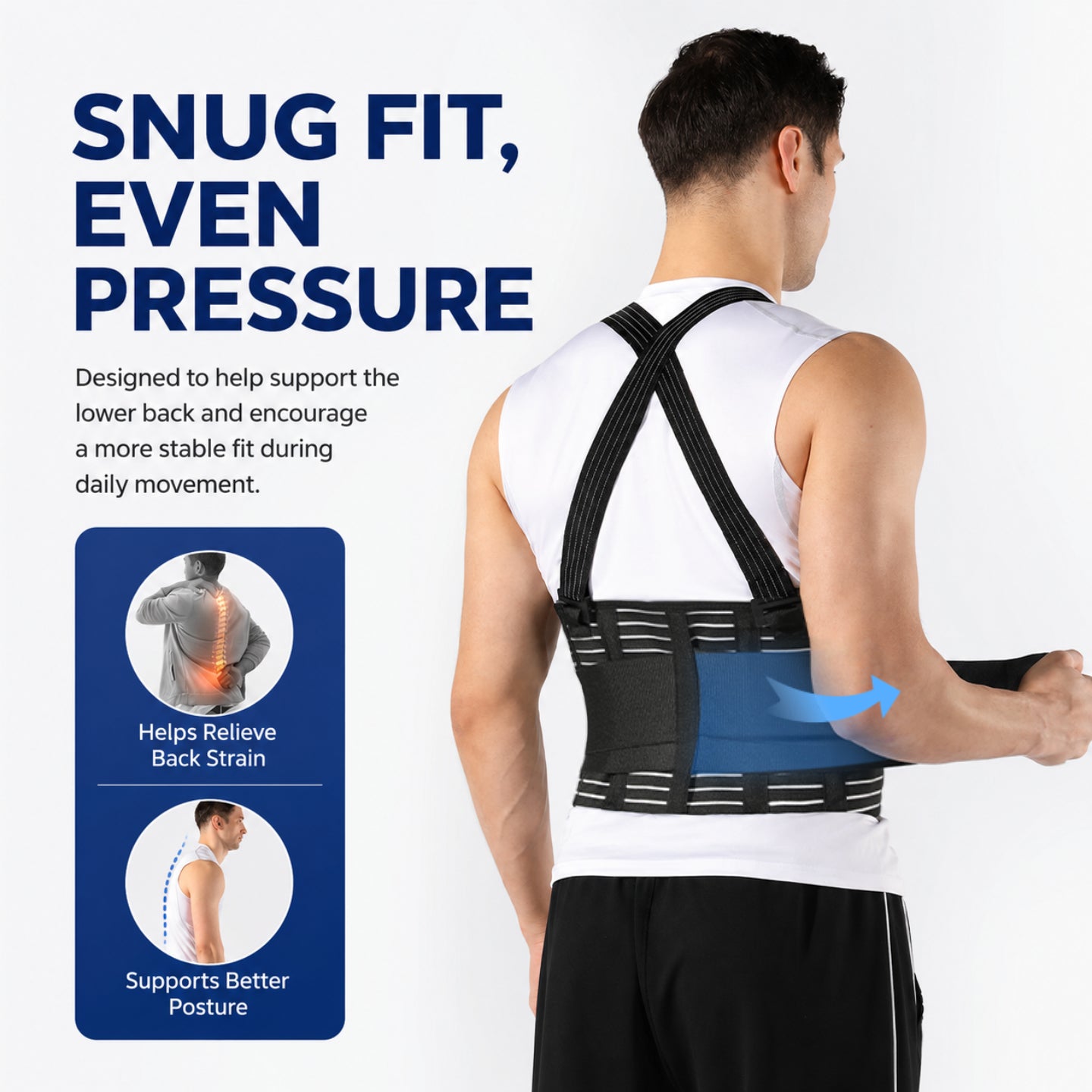 VBOSI Heavy Duty Back Support Belt with Adjustable Straps