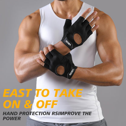 VBOSI Breathable Open-Back Workout Gloves with Silicone Grip Palm
