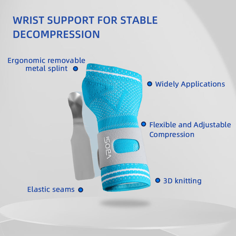 VBOSI 1 Piece Adjustable Wrist Brace with Removable Metal Splint