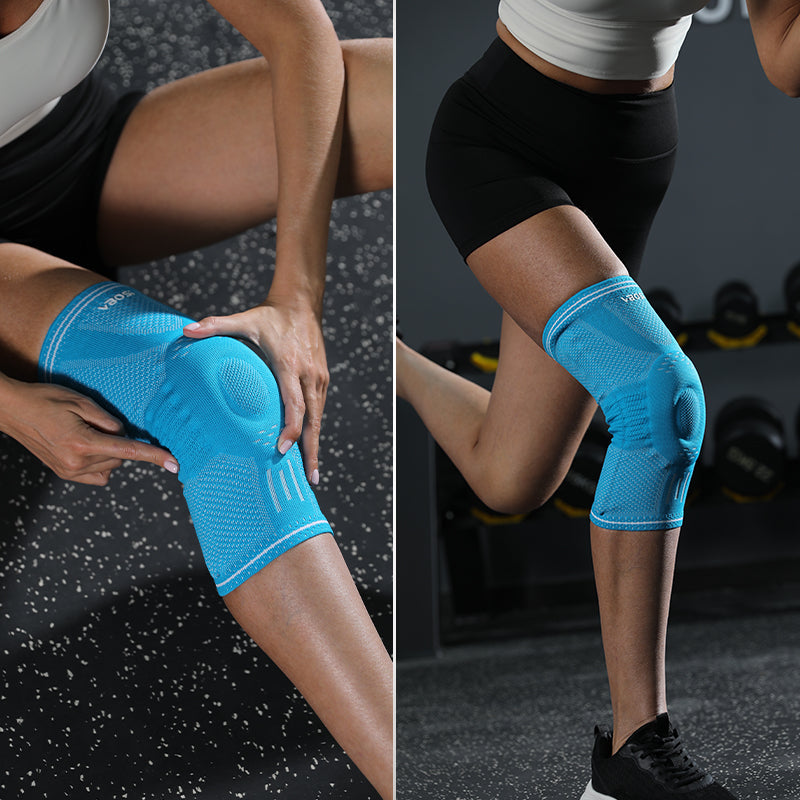 1 Piece Anti-slip Compression Breathable Sports Knee Support with Gel Pad and Stabilizers
