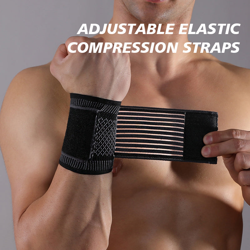 VBOSI 1 Pair Wide Ribbed Knit Wrist Compression Support