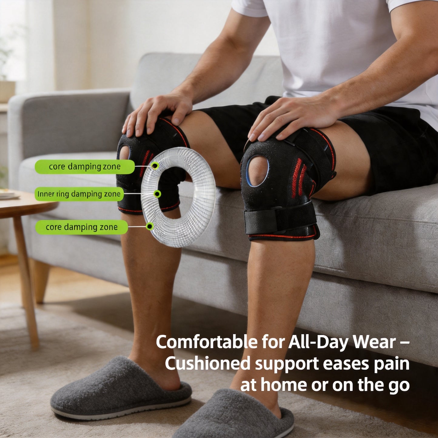 VBOSI Knee Brace with Patella Cushion & Side Stays