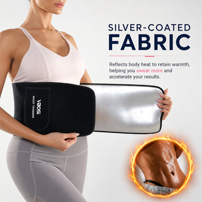 VBOSI Silver-Coated Neoprene Waist Trainer Belt
