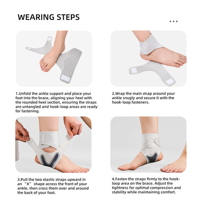 VBOSI 1 Pair Adjustable Ankle Support Wraps with Y-Shaped Straps & Open Heel Design
