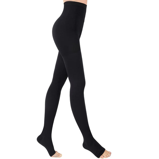 Compression Pantyhose for Women & Men, 20-30mmHg Open Toe Compression Stockings