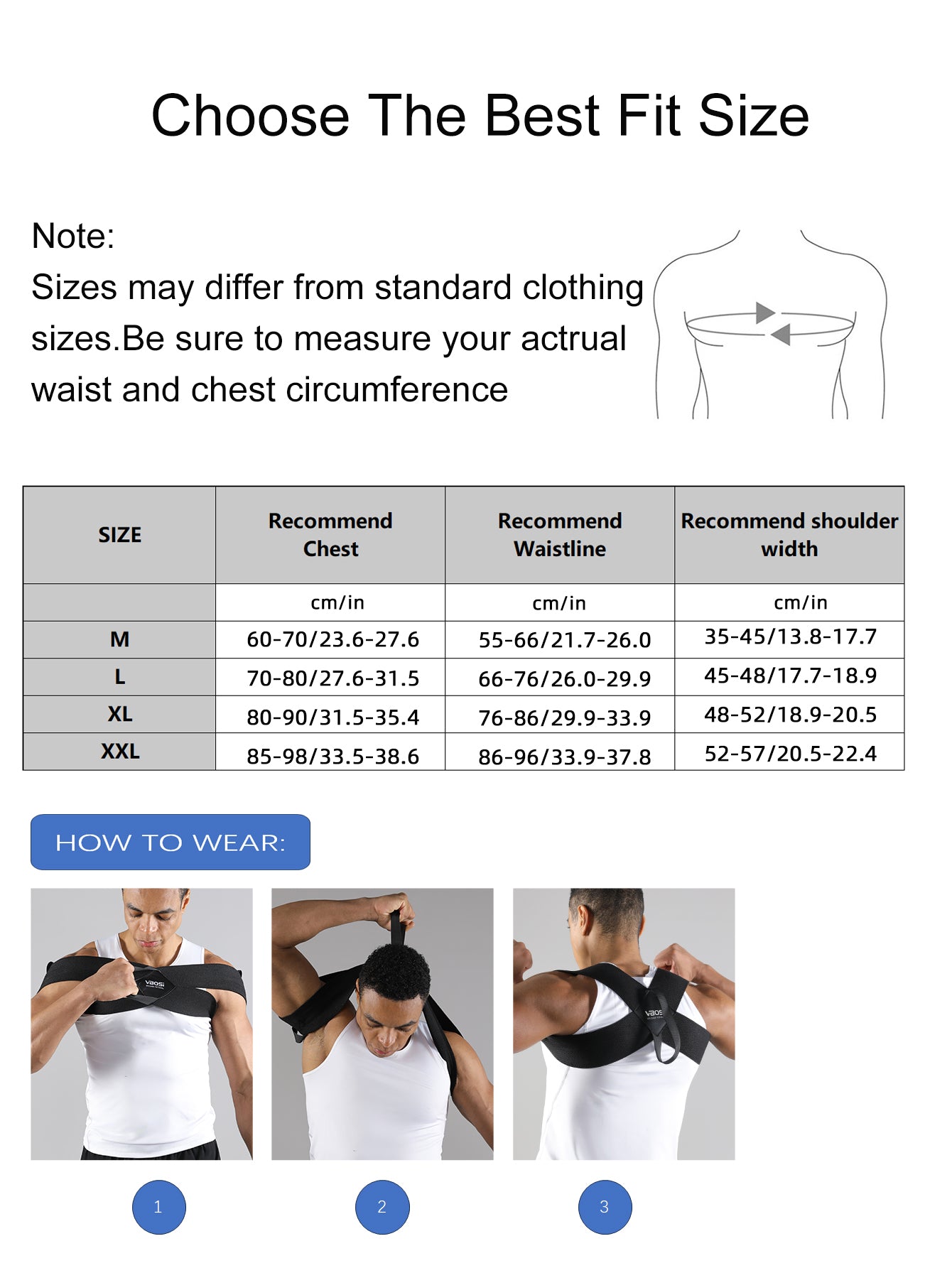 VBOSI Adjustable Upper Back Shoulder Support Posture Corrector