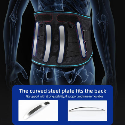 VBOSI Adjustable Back Support Belt with Dual-Pull Compression Straps & Support Bars