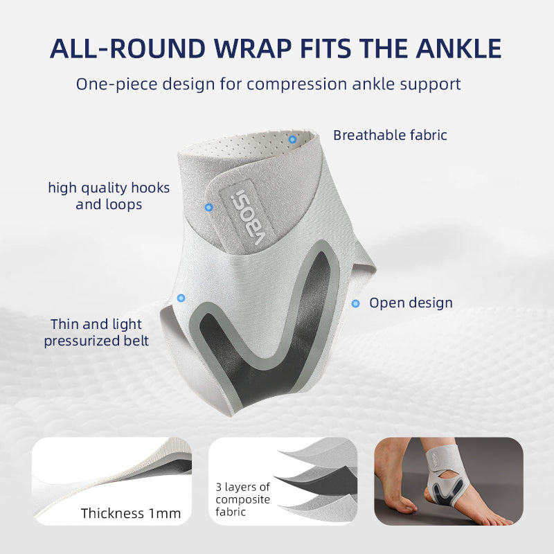 VBOSI 1 Pair Adjustable Ankle Support Wraps with Y-Shaped Straps & Open Heel Design