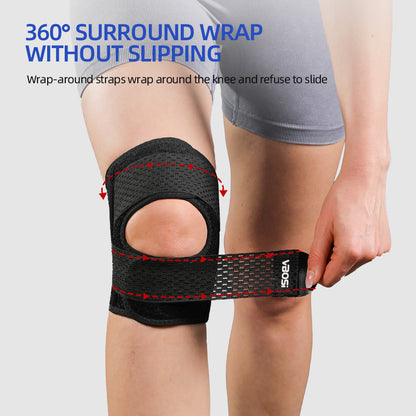 VBOSI 1 Piece Adjustable Knee Support Brace with Dual Spring Stays & Open Patella