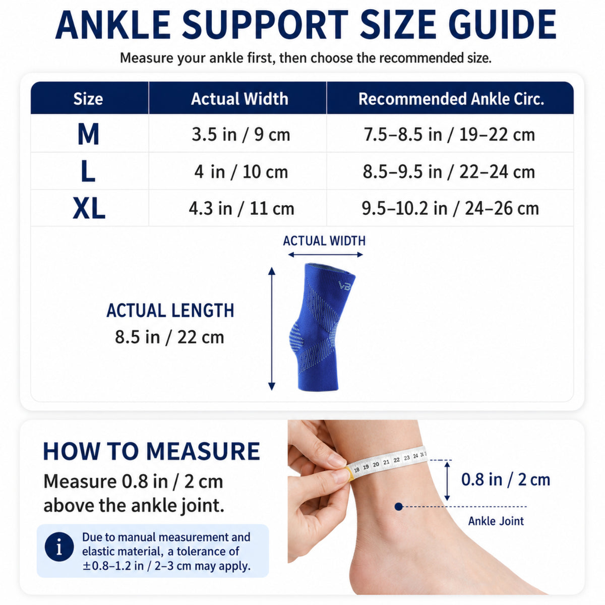 VBOSI 1 Pair Breathable 3D Knit Ankle Sleeves