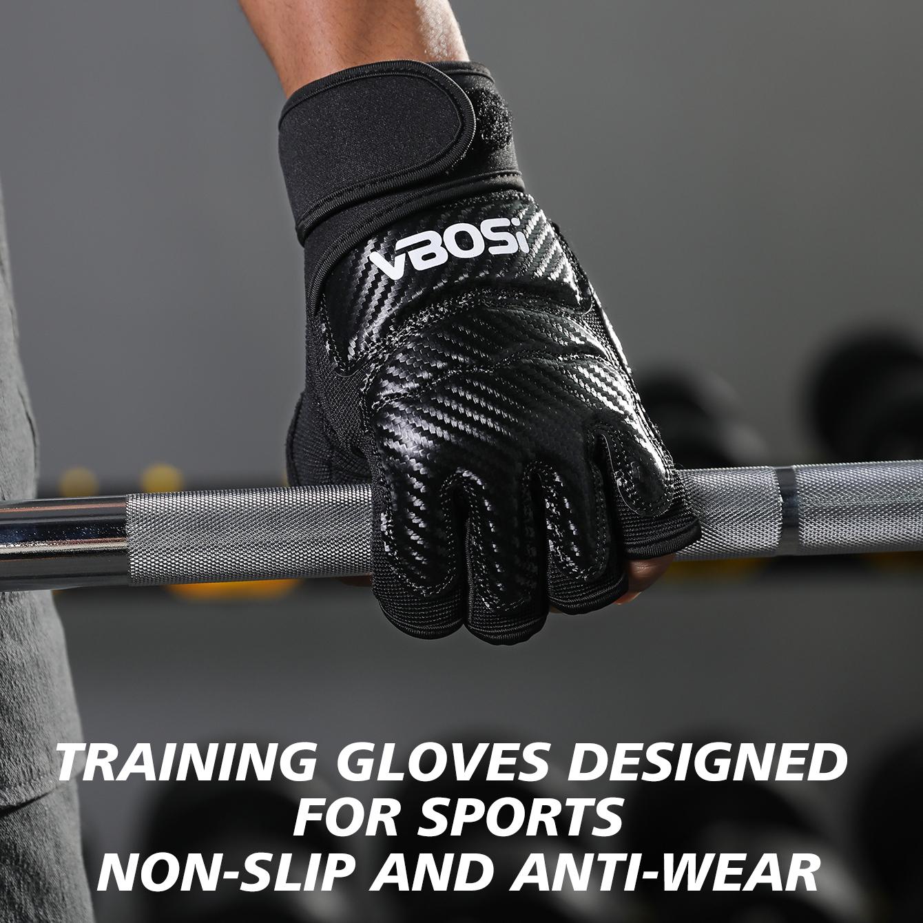 VBOSI Anti-Slip Gym Gloves with Adjustable Wrist Strap