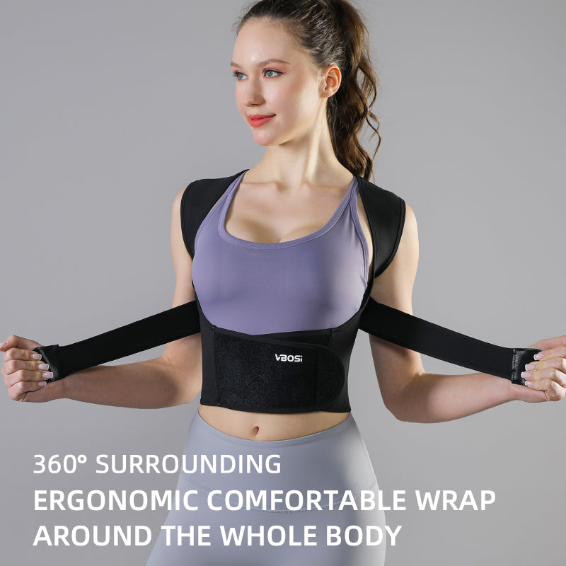 VBOSI Adjustable Back Support Belt with X-Strap Shoulder Design & Support Stays