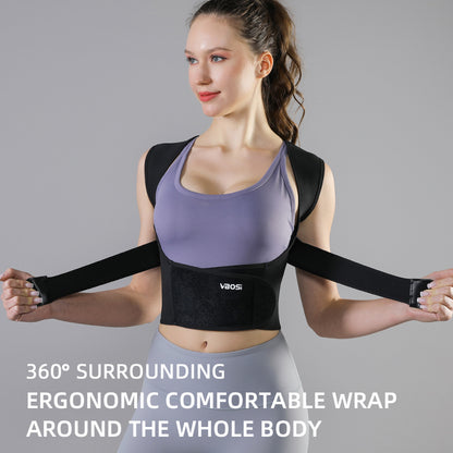 VBOSI Adjustable Back Support Belt with X-Strap Shoulder Design & Support Stays