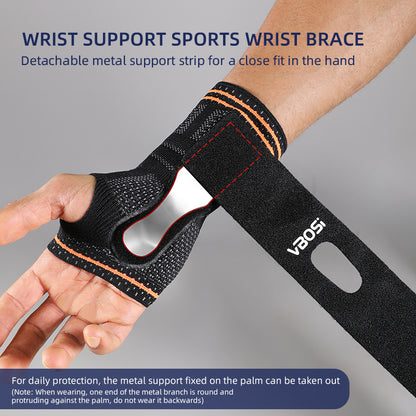 VBOSI 1 Piece Adjustable Wrist Brace with Removable Metal Splint