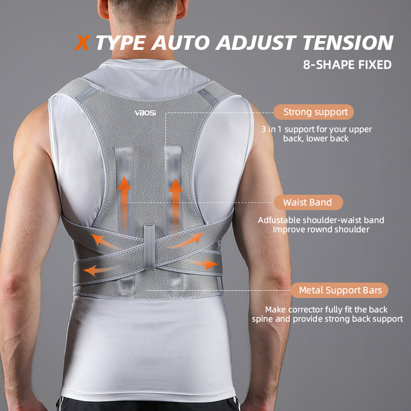 VBOSI Adjustable Back Posture Corrector with Metal Stays
