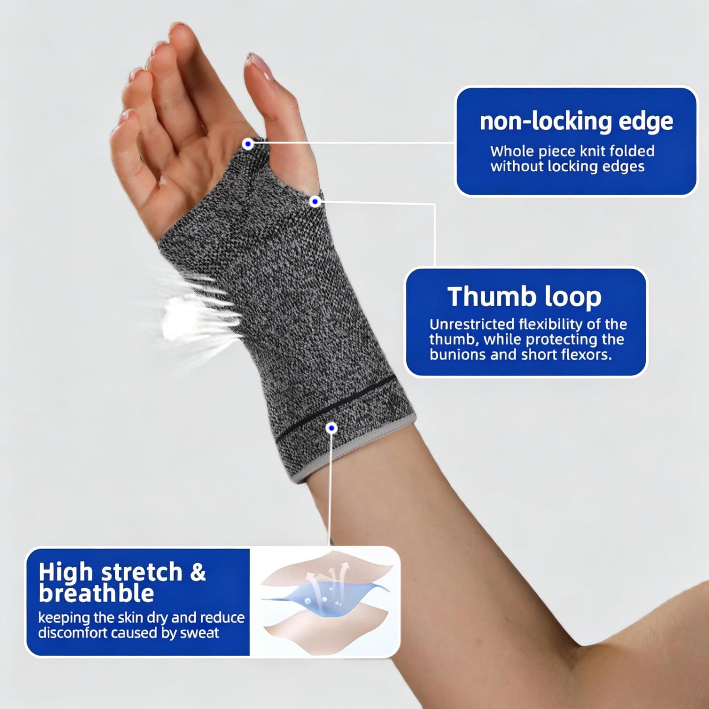 VBOSI 1 Piece Elastic Breathable Wrist Palm Sleeve