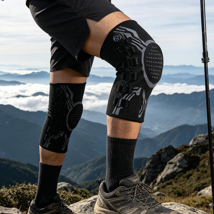 VBOSI 1 Piece Dial-Adjustable Knee Compression Sleeve with Cable Lacing & Patella Pad