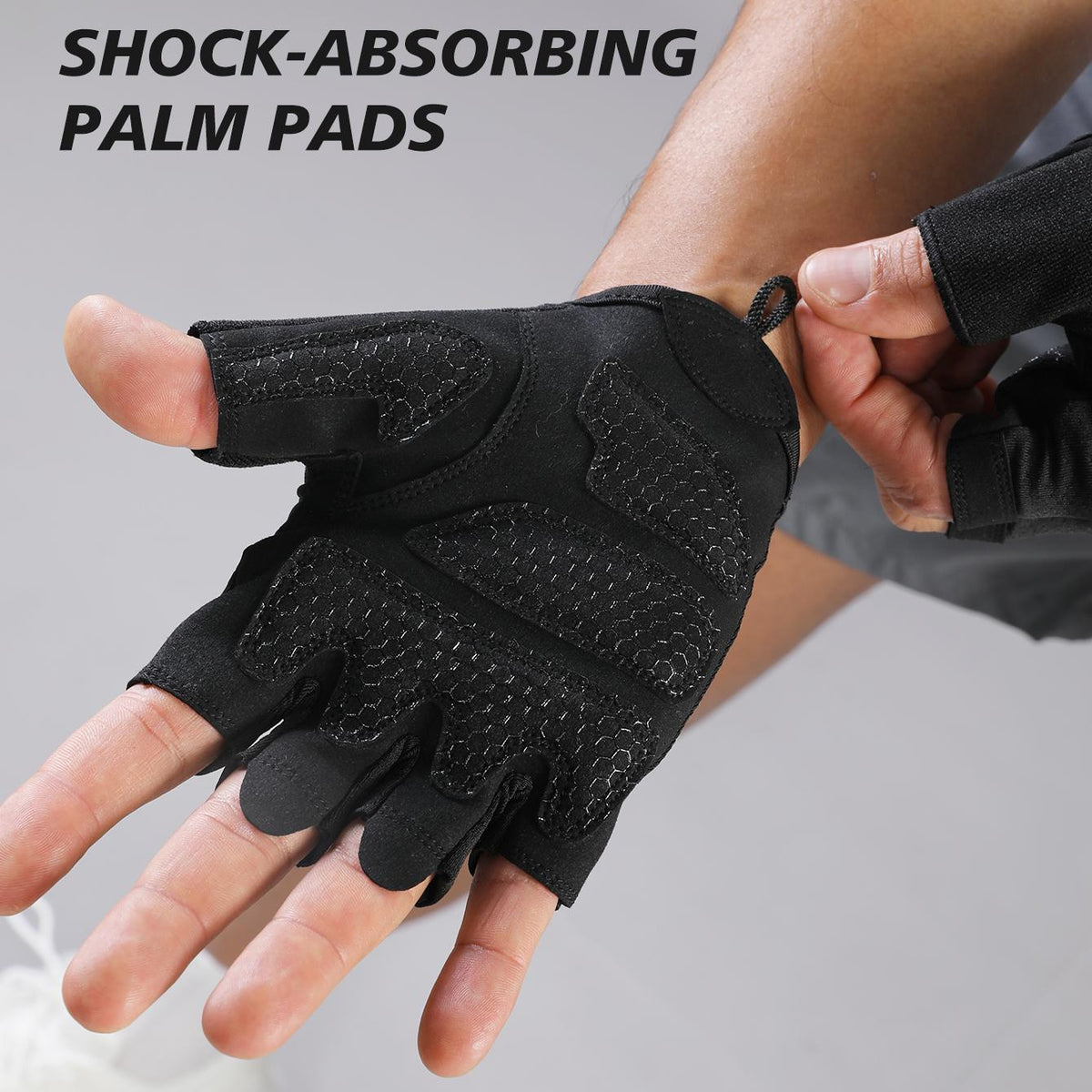 VBOSI Breathable Half Finger Workout Gloves with Non-Slip Silicone Palm