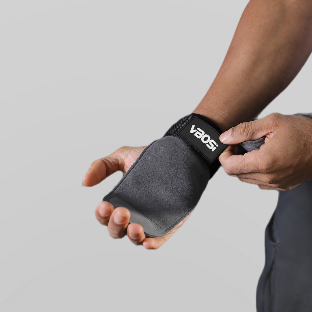 VBOSI Adjustable Weightlifting Grip Gloves with Padded Palm