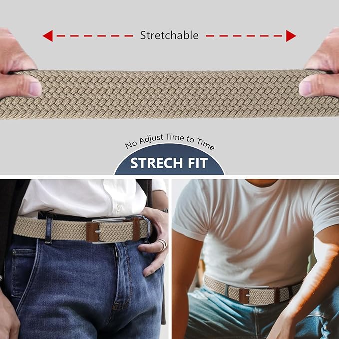 Golf Belt for Men, Nylon Web Tactical Belt with Automatic Slide Buckle