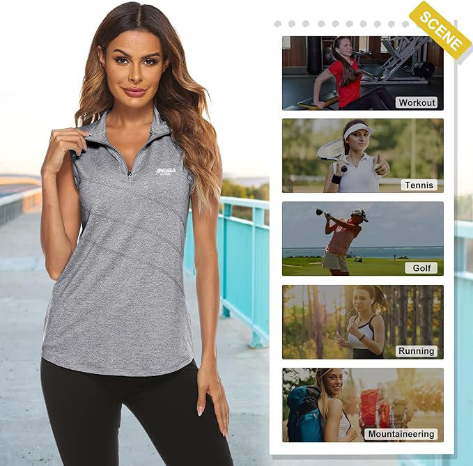 Women's Yoga Top with Built in Bra Workout Gym Shirt Sport Tank Tops