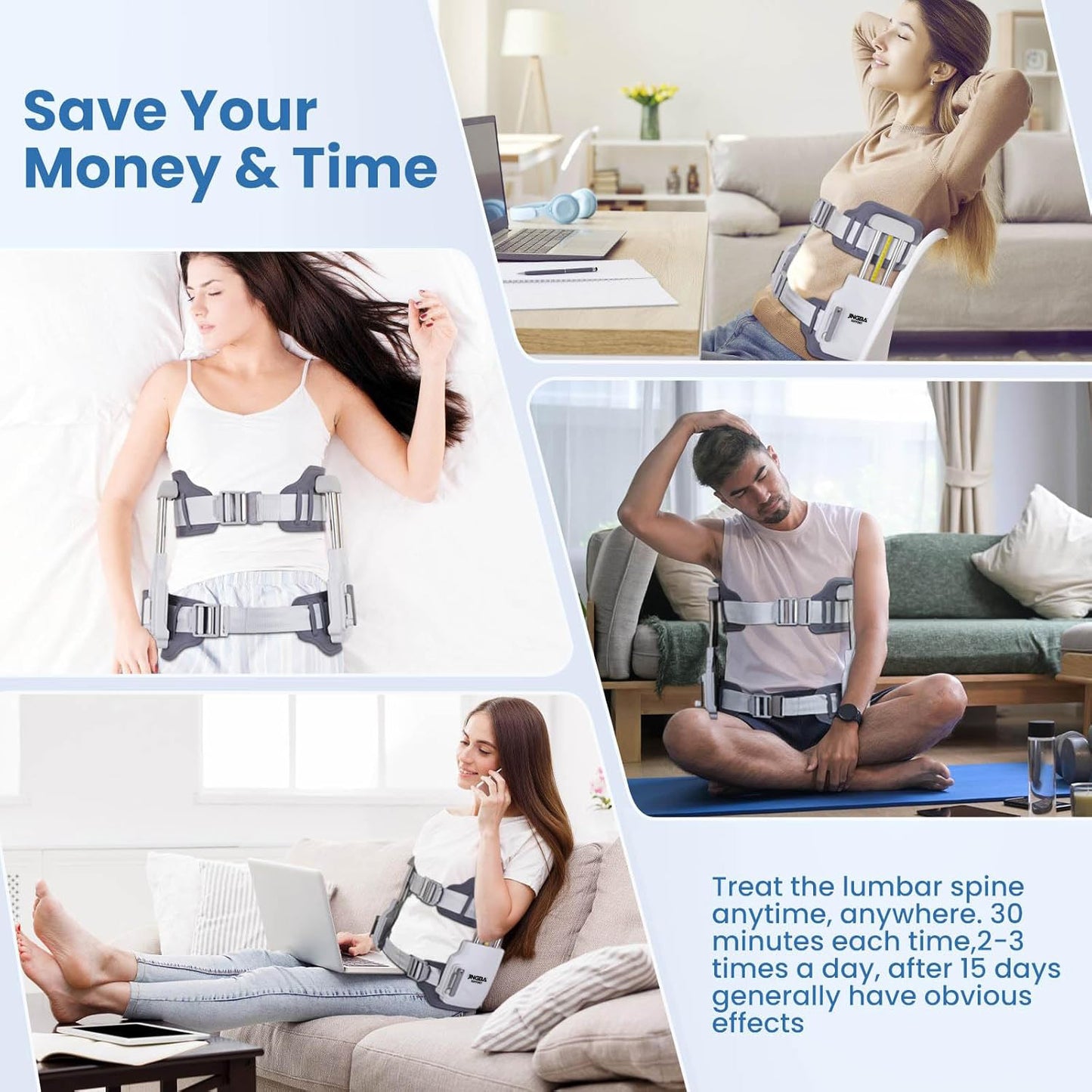 Lumbar Intervertebral Disc Traction Device (Dynamically Adjustable) - Bilateral Synchronization/Pressure Visible, Lumbar Decompression Belt