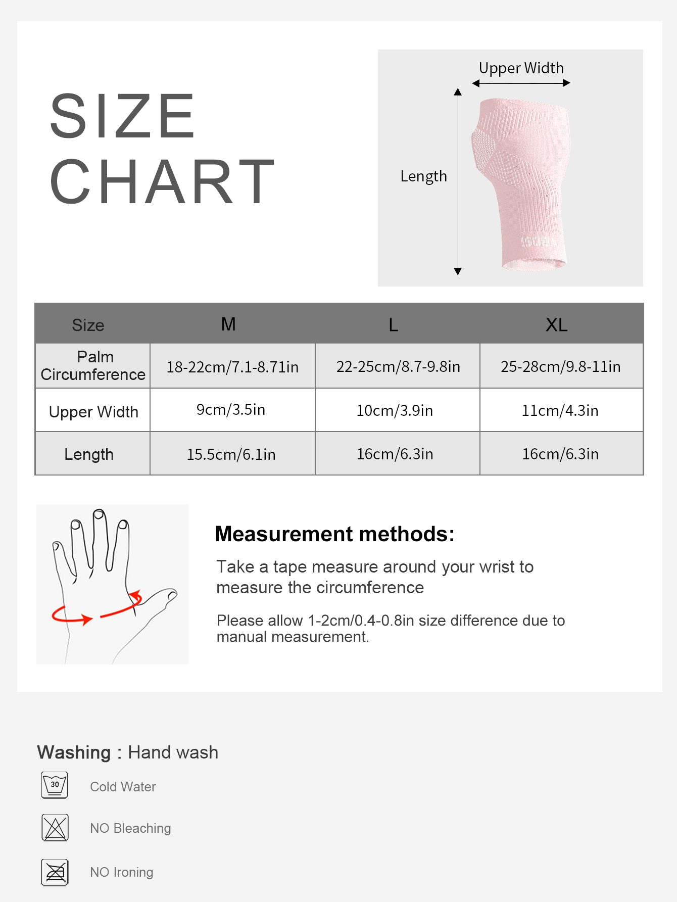 VBOSI 1 Pair Compression Elastic Wrist Palm Sleeve