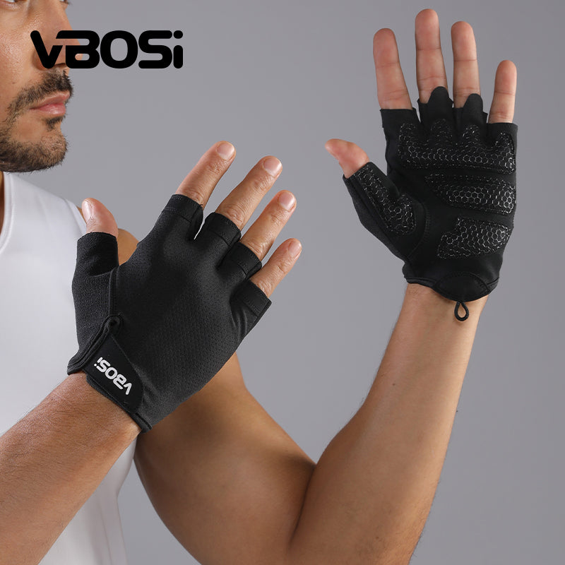 VBOSI Breathable Half Finger Workout Gloves with Non-Slip Silicone Palm