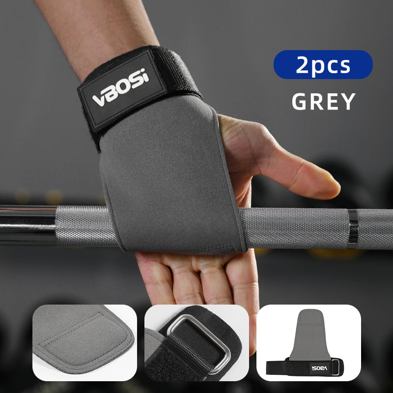 VBOSI Adjustable Weightlifting Grip Gloves with Padded Palm
