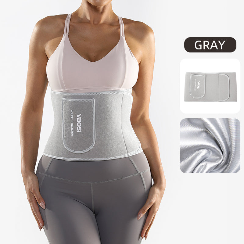 VBOSI Silver-Coated Neoprene Waist Trainer Belt