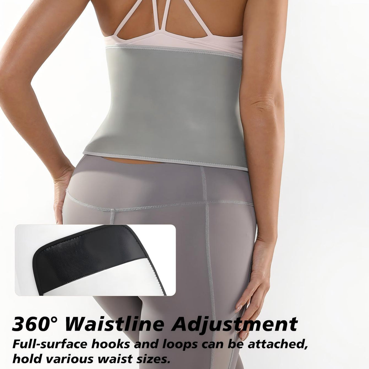 VBOSI Adjustable Waist Trimmer Belt with Silver-Coated Fabric & Wide Wraparound Fit