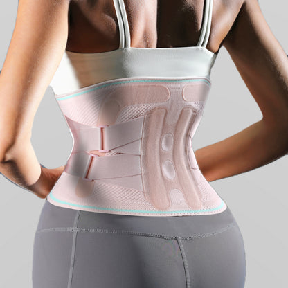 VBOSI Adjustable Back Support Belt with Dual-Pull Compression Straps & Support Bars