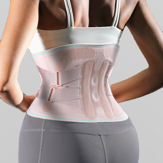 VBOSI Adjustable Back Support Belt with Dual-Pull Compression Straps & Support Bars