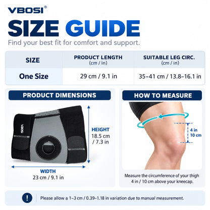 VBOSI Dual-Strap Knee Support with Open Patella & Reinforced Ring Design