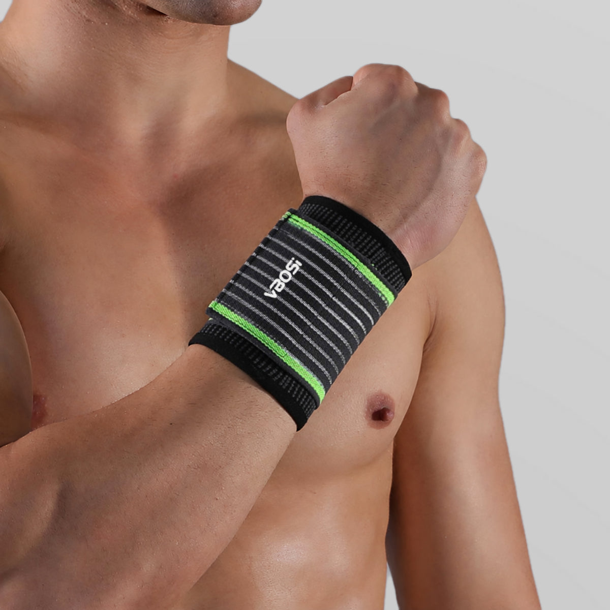 VBOSI 1 Pair Wide Ribbed Knit Wrist Compression Support