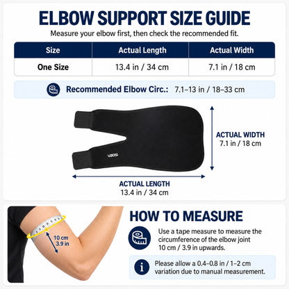 VBOSI Breathable Adjustable Elbow Support Brace with Dual Compression Straps