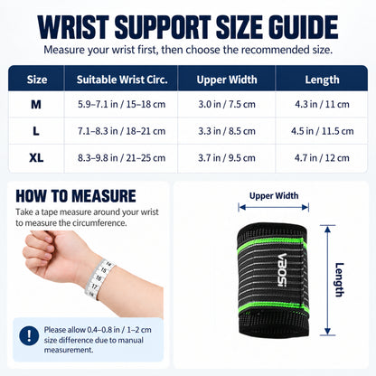 VBOSI 1 Pair Wide Ribbed Knit Wrist Compression Support