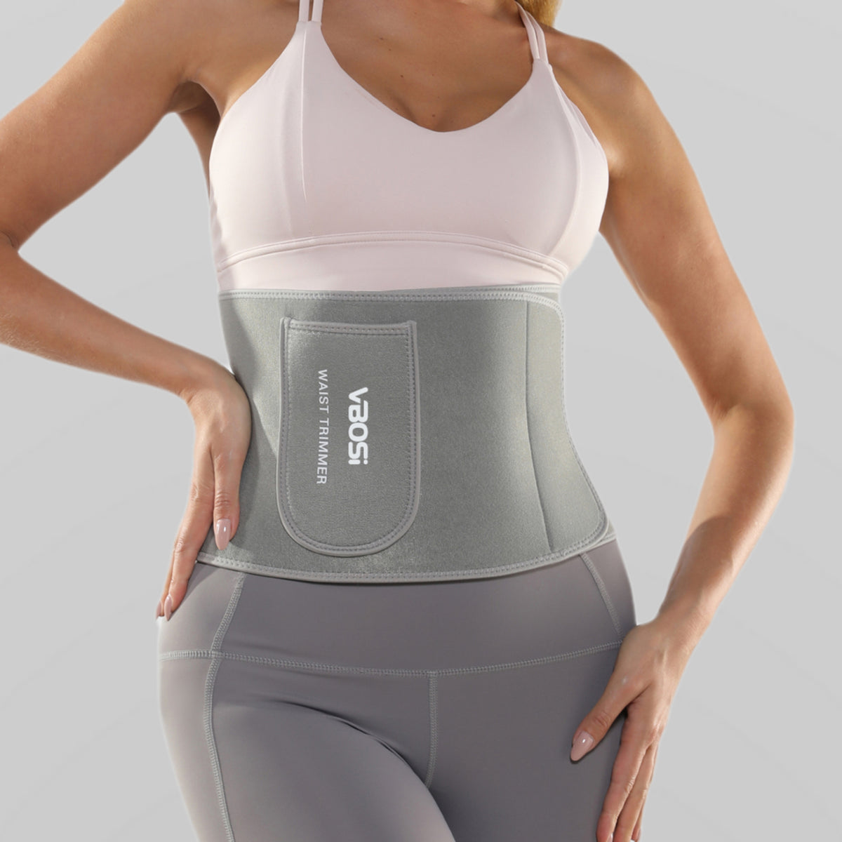 VBOSI Adjustable Waist Trimmer Belt with Silver-Coated Fabric & Wide Wraparound Fit