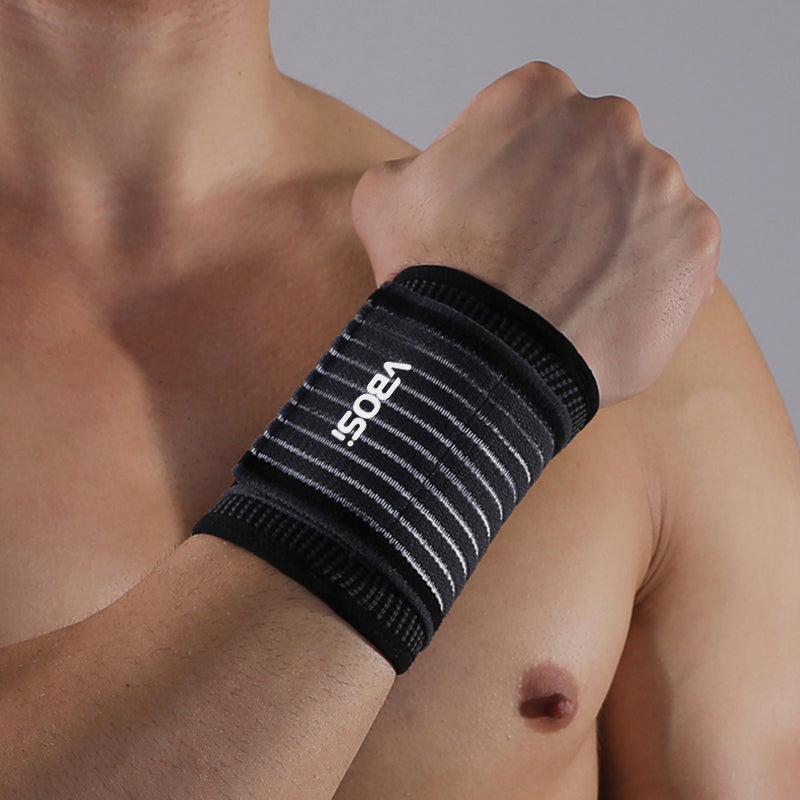 VBOSI 1 Pair Wide Ribbed Knit Wrist Compression Support