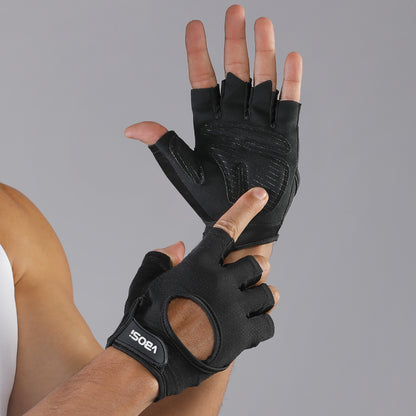 VBOSI Breathable Open-Back Workout Gloves with Silicone Grip Palm