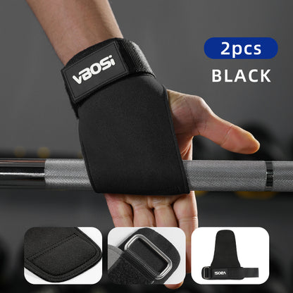VBOSI Adjustable Weightlifting Grip Gloves with Padded Palm