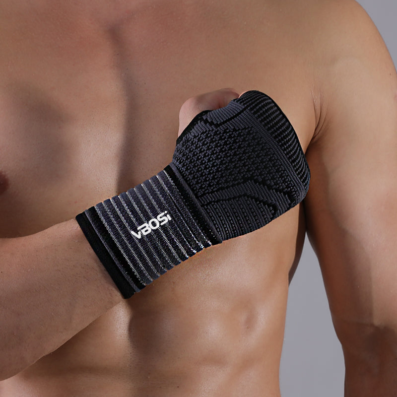 VBOSI Adjustable Knitted Wrist Support with Extended Elastic Compression Strap