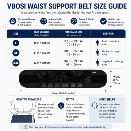 VBOSI Heavy Duty Back Support Belt with Adjustable Straps