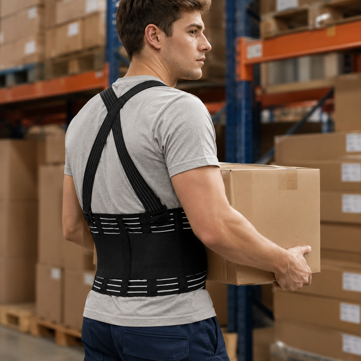 VBOSI Heavy Duty Back Support Belt with Adjustable Straps