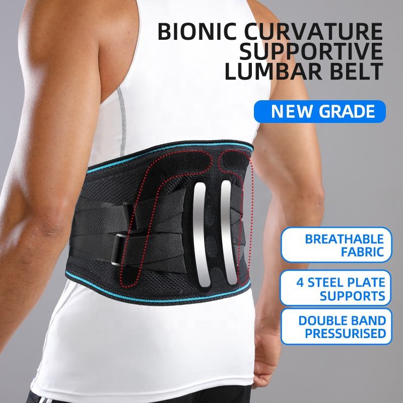 VBOSI Adjustable Back Support Belt with Dual-Pull Compression Straps & Support Bars