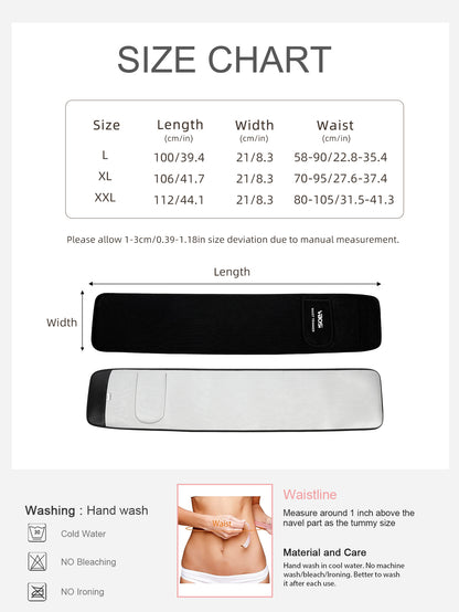 VBOSI Adjustable Waist Trimmer Belt with Silver-Coated Fabric & Wide Wraparound Fit