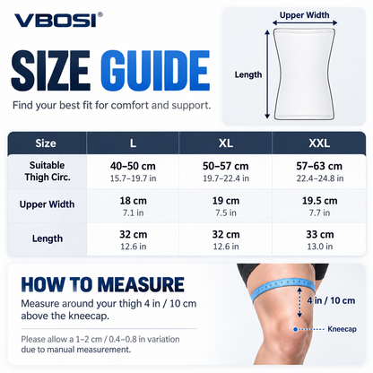 VBOSI 1 Piece Dial-Adjustable Knee Compression Sleeve with Cable Lacing & Patella Pad