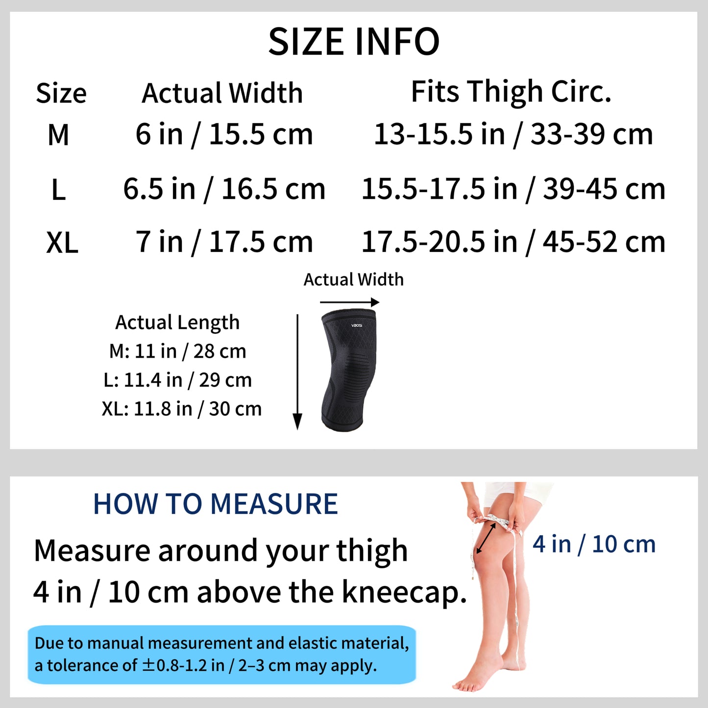 VBOSI Anti Slip Elastic Breathable Knee Sleeve